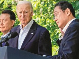 The 'Camp David Principal' agreement between the US, Japan and South Korea